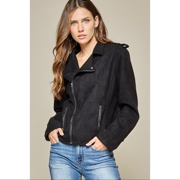 LAST ONE - REBEL FAUX SUEDE JACKET BLACK - Picture 4 of 8